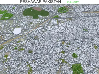 Peshawar Pakistan 30km Low-poly 3D model