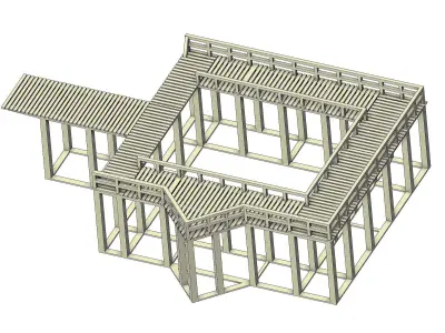 Wooden bathing pier 1-87 FDM 3D print model