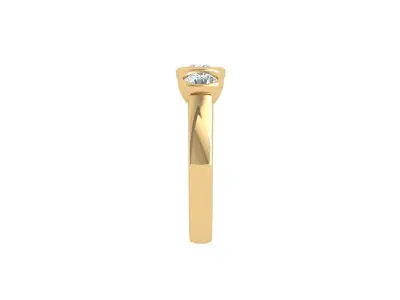 Round 3 Stone Bridal Ring 3D print model