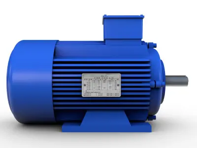 Electric motor 3D model Textured
