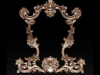 3D Frame - Wood Carving STL Model for CNC Router 3D print model 5