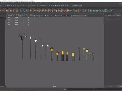 3D Street Lamp Models Collection  Game Ready Assets Low-poly 3D model