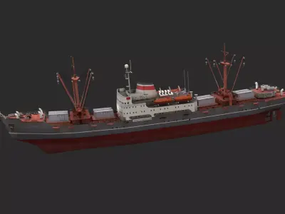 Amguema Ship Low-poly 3D model