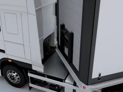 Articulated DAF XF Truck Cab with Freight Trailer Low-poly 3D model