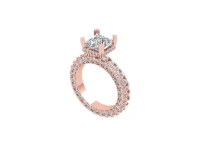 Princess Art Deco Ring 3D print model 11