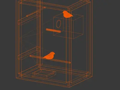 bird cage 3D model 2