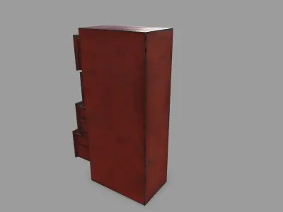 Cabinet metal file with drawers Low-poly 3D model