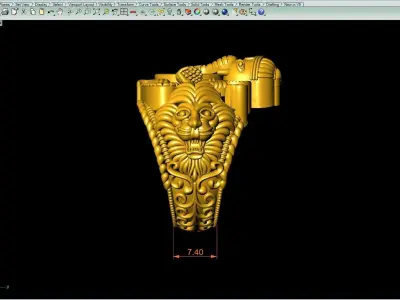 Lion Ganesha Ring Artwork-8 3D print model