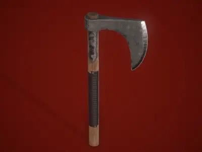 Battle Axe Low-poly 3D model 36