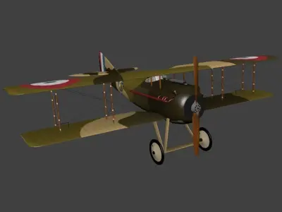 SPAD S VII Low-poly 3D model