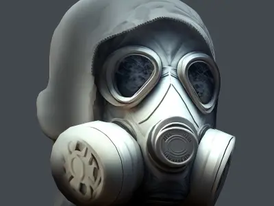 helmet Gas mask  3d model military combat Low-poly Low-poly 3D model