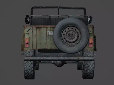UAZ Offroad Old Rusty Low-poly 3D model