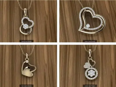 15 sets of luxury heart charms 3D print model purchase