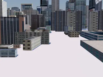 Buildings City building industrial park commercial housing 3D model V6