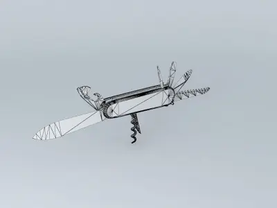 Swiss clasp knife 3D model