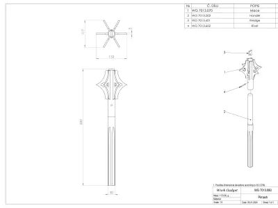 WG 7013 - Mace v2 Low-poly 3D model