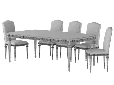 theodore alexander fontenay table and chair 3D model