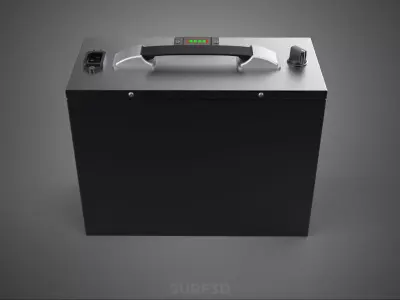 PORTABLE ELECTRIC LITHIUM ION LFP BATTERY PACK CASE CARRY HANDLE 3D model
