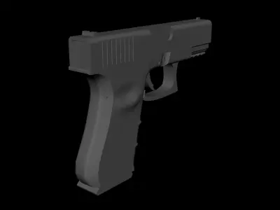 Glock 21 3D model low-poly and high-poly  Low-poly 3D model