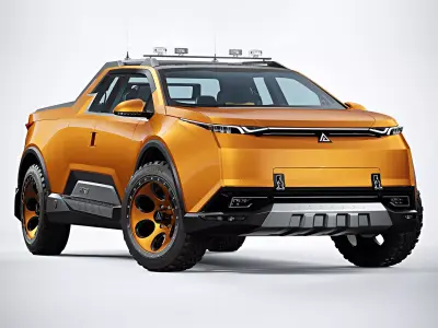 Futuristic Pickup Truck 3D model