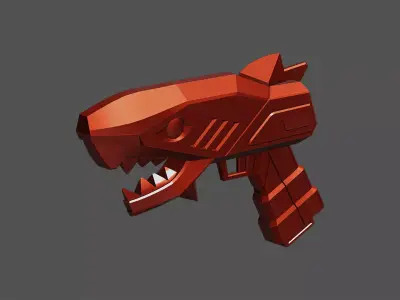 Shark Blue Pistol Game Ready 3D Model Low-poly 3D model