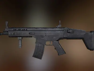 SCAR H assault rifle Low-poly 3D model