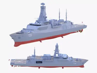 Type 26 Frigate 3D model purchase