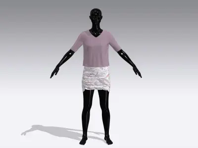 Woman Cloth Dress Low-poly 3D model