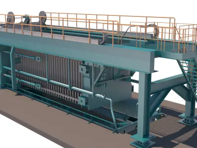 filtro prensa horizontal 3D model