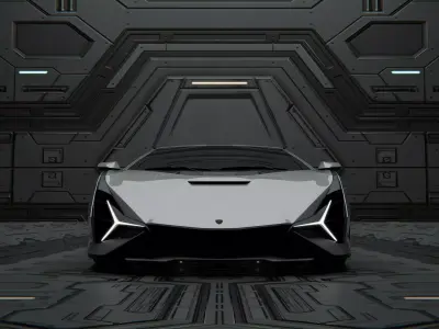 Supercar scene 3D model