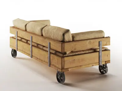 Industrial Sofa Low-poly 3D model