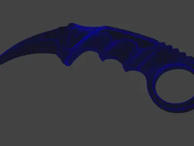 Karambit knife faded colors 3D model