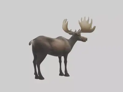 Moose deer Low-poly 3D model