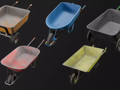 Wheelbarrow Pack Low-poly 3D model