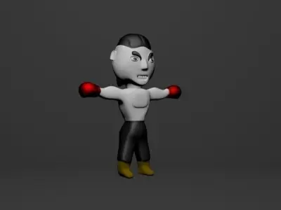 Man cartoon character Free low-poly 3D model