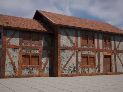 Low Poly Medieval House Low-poly 3D model