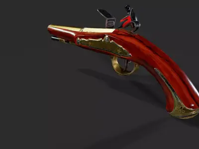 Flintlock - Low Poly Low-poly 3D model