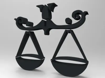 Libra two scales of justice Free 3D print model