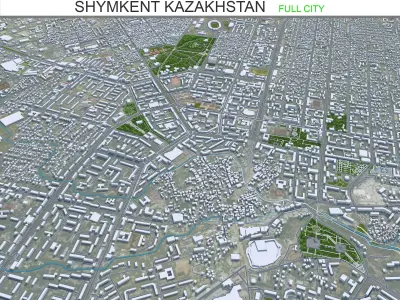 Shymkent Kazakhstan 40km Low-poly 3D model