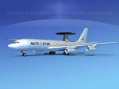 Boeing E-3B AWACS NATO 3D model