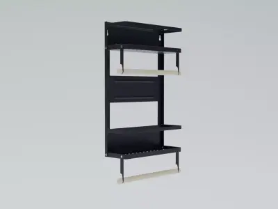 WallMount Rack Low-poly 3D model