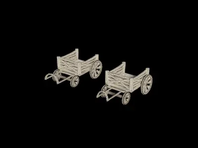 Cart Stylized Low-Poly Low-poly 3D model