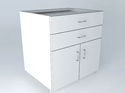 B2D2DS cabinet with two drawers Free 3D model