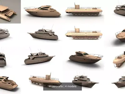 Watercrafts boat 3D Model Pack