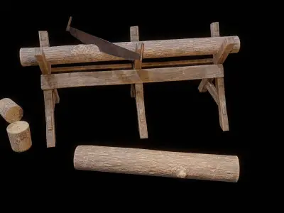 Saw stand Low-poly 3D model
