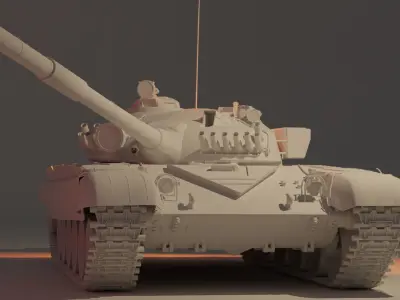 T-72M1 low poly Low-poly 3D model