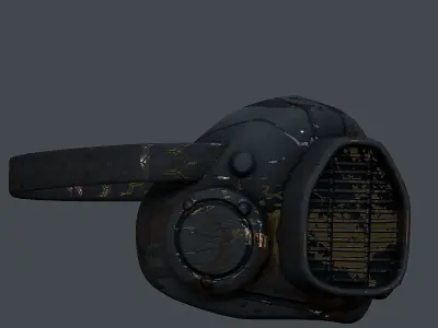 Gas mask helmet 3d model scifi Low-poly Low-poly 3D model Low-poly 3D model 38