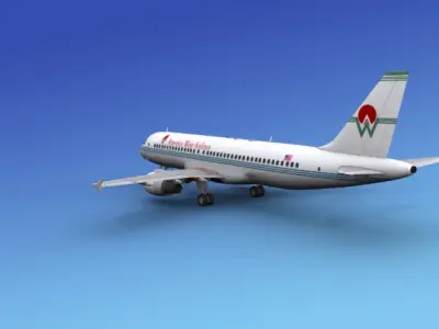 Airbus A320 America Air West 1 3D model