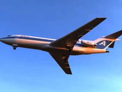 Boeing 727 Low-poly 3D model