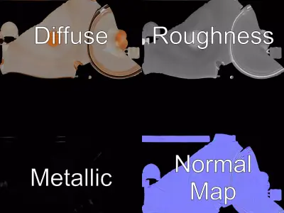 Rustic Iron Teapot model pack Low-poly 3D model